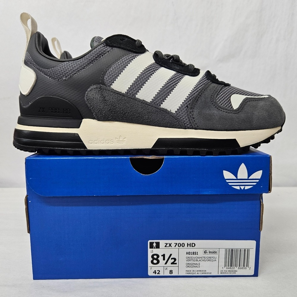 Adidas Originals ZX 700 HD Retro Sneakers H01851 Grey White Men's Size 8.5